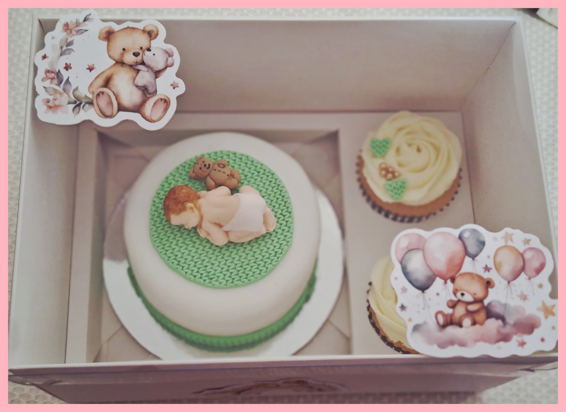 Baby Teddy Cake & Cupcakes